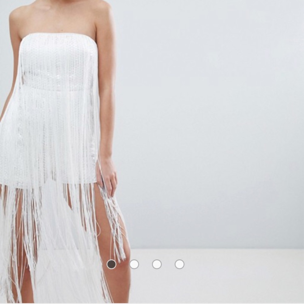 ASOS DESIGN Embellished Bandeau Romper W Fringing